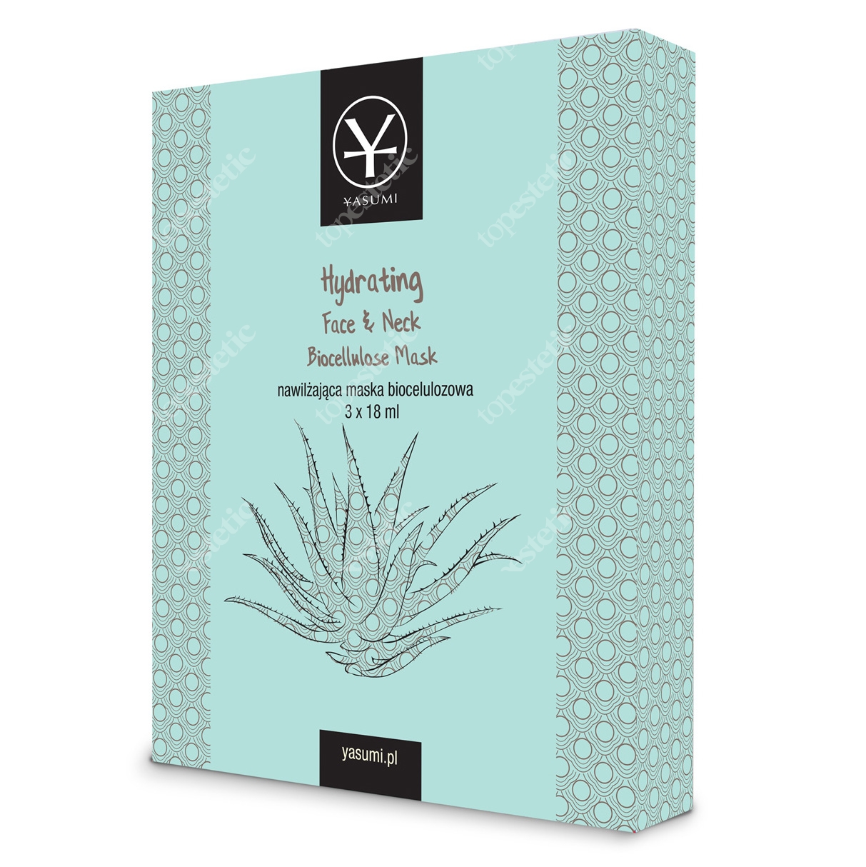 Yasumi Hydrating Face and Neck Biocellulose Mask Nawilżająca maska biocelulozowa na twarz i szyję 3 szt.