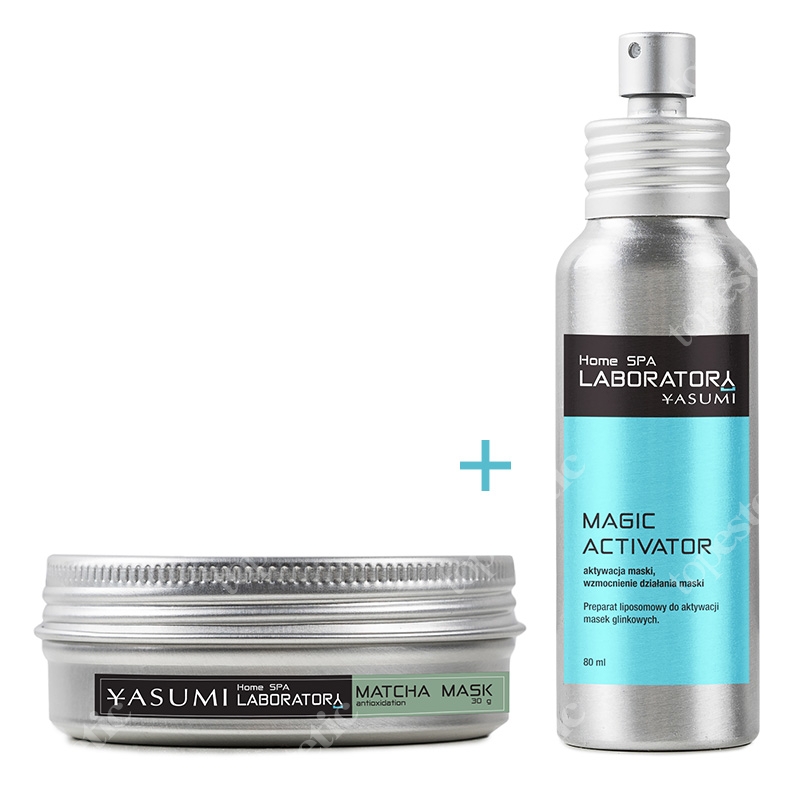 Yasumi Matcha Mask Antioxidation + Magic Activator ZESTAW Maska z zieloną herbatą matcha 30 g + Maska z zieloną herbatą matcha 80 ml
