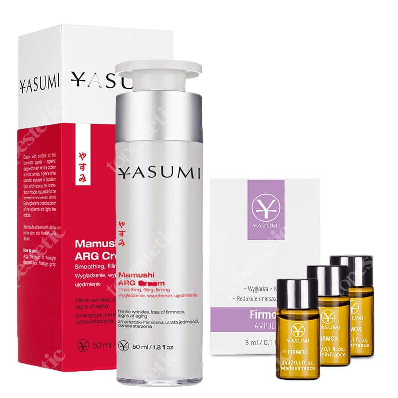 Yasumi Redukcja Zmarszczek Mimicznych ZESTAW Ampułka z efektem jadu żmii 3 ml x 3 + Krem z argireliną redukujący zmarszczki mimiczne 50 ml