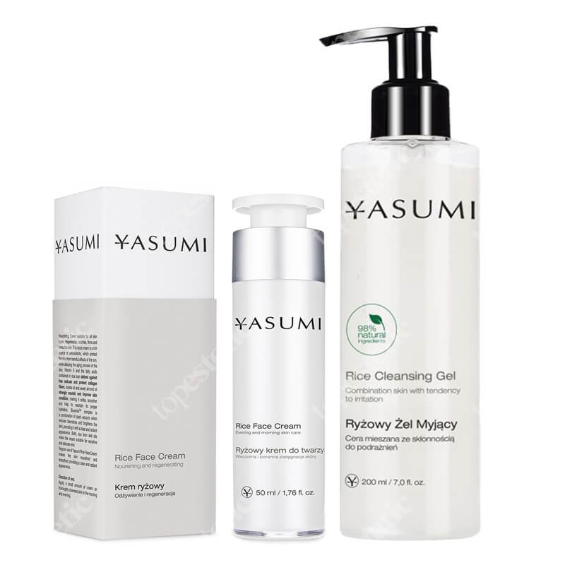 Yasumi Rice Care Set ZESTAW Żel do twarzy z ryżem 200 ml + Ryżowy krem do twarzy 50 ml
