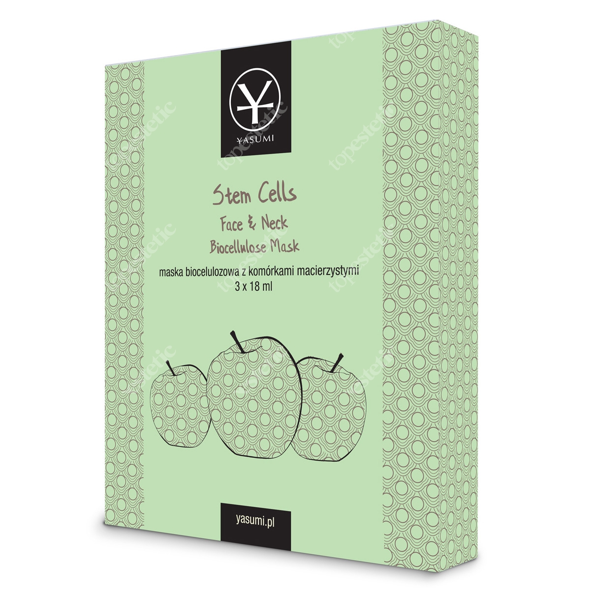 Yasumi Stem Cells Face and Neck Biocellulose Mask Maska biocelulozowa na twarz i szyję z komórkami macierzystymi 3 szt.