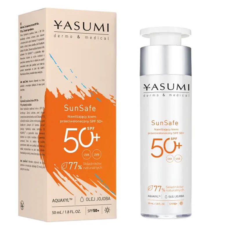 Yasumi SunSafe SPF 50+ Nawilżający krem przeciwsłoneczny SPF 50+ 50 ml