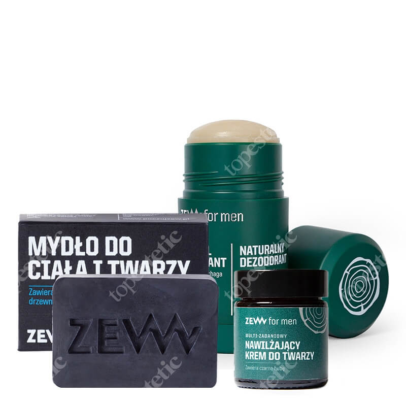Zew For Men Dezodorant + Krem Do Twarzy + Mydło Do Ciała i Twarzy ZESTAW Dezodorant w sztyfcie 30 g + Krem 30 ml + Mydło 85 ml