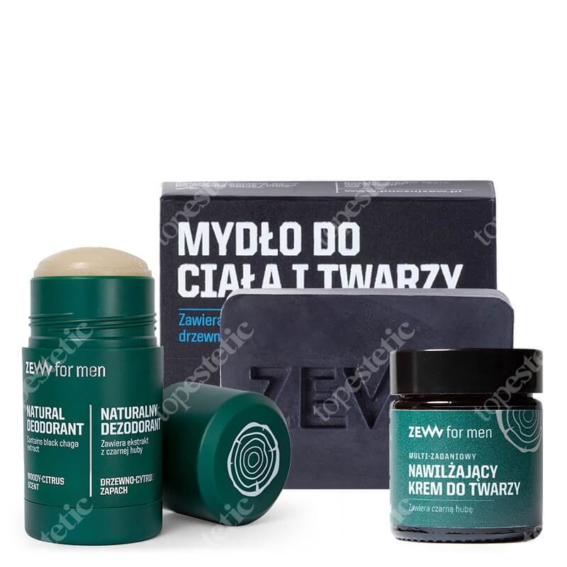Zew For Men Men Set ZESTAW Dezodorant w sztyfcie 80 g + Krem 30 ml + Mydło 85 ml