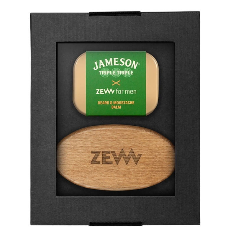 Zew For Men Stylowy Brodacz Jameson Triple Triple ZESTAW Balsam do brody i wąsów 80 ml + Z włosia dzika 1 szt