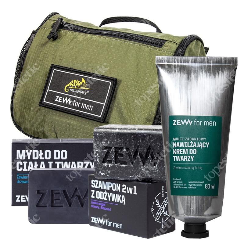 Zew For Men Travel Set ZESTAW Mydło do ciała 85 ml + Szampon i odżywka 85 ml + Krem do twarzy 80 ml + Kosmetyczka 1 szt