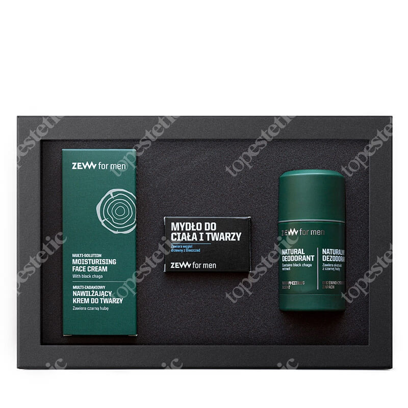 Zew For Men Zestaw Dla Każdego ZESTAW Krem 80 ml + Mydło do ciała i twarzy 85 ml + Dezodorant w sztyfcie 80 g
