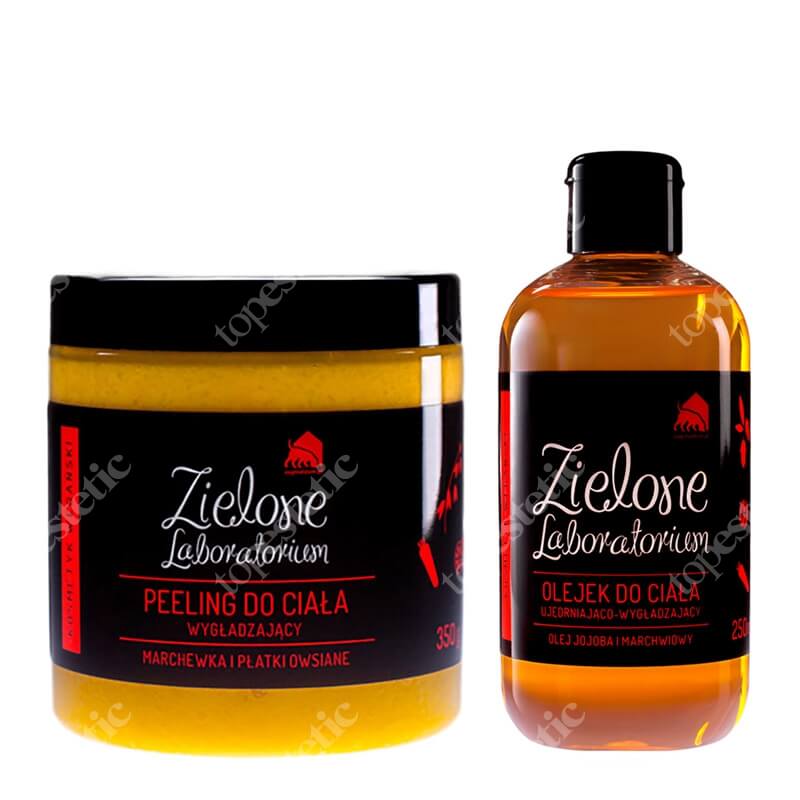 Zielone Laboratorium Peeling + Olejek Do Ciała ZESTAW Peeling 350 g + Ujędrniający olejek 250 ml