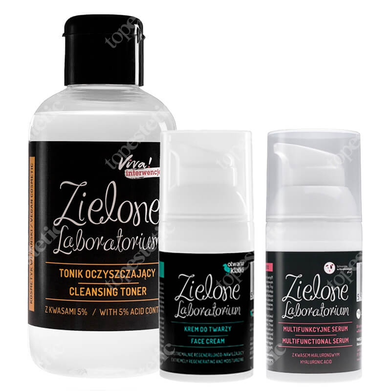 Zielone Laboratorium Zielone ABC Twarzy ZESTAW Tonik 150 ml + Serum 30 ml + Krem 30 ml