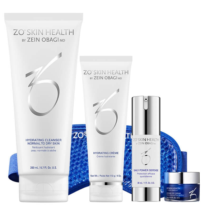 ZO Skin Health Pielęgnacja Skóry Suchej ZESTAW Nawilżający preparat oczyszczający 200 ml + Krem naprawczy 113 g + Serum antyoksydacyjne 30 ml + Krem pod oczy 8 g + Maska 1 szt