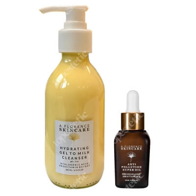 A.Florence Skincare Anti Pollution Super Oil + Hydrating Gel Cleanser ZESTAW Olejek na przebarwienia do twarzy 20 ml + Nawilżający żel myjący 200 ml