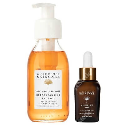 A.Florence Skincare Blemish SOS Clarifying Oil + Anti Pollution Cleansing Oil ZESTAW Ratunkowy olejek do skóry problematycznej 20 ml + Antyoksydacyjny olejek oczyszczający 150 ml