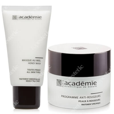 Academie Masque Au Miel + Programme Anti-Rougeurs ZESTAW Maska nawilżająca 50 ml + Krem na zaczerwienienia dla skóry wrażliwej 50 ml