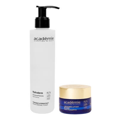 Academie Tonic And Eye Cream ZESTAW Tonik nawilżający 200 ml + Liposomowy krem na okolice oczu 15 ml