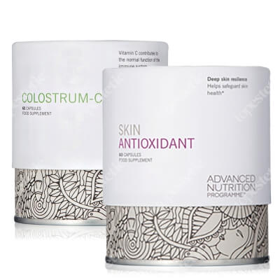 Advanced Nutrition Pr. Skin Antioxidant + Colostrum C ZESTAW Antyoksydanty suplement diety 60 kaps. + Witamina C i siara mleka krowiego 60 kaps.