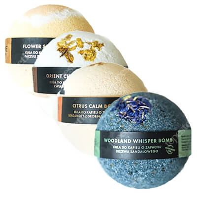 Alkmie Alkemie Bath Super Bombs ZESTAW Kula kwiatowa 165 g + Kula cytrusowa 165 g + Kula orientalna 165 g + Kula leśna 165 g