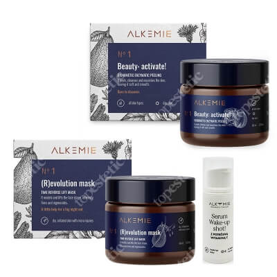 Alkmie Beauty Activate ZESTAW Peeling enzymatyczny 60 ml + Maska liftingująco-odmładzająca 60 ml + Serum z potrójną witaminą C 5 ml