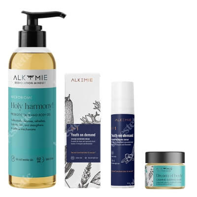 Alkmie Day And Night Set ZESTAW Żel do mycia 150 ml + 24 godzinny krem odmładzająco-liftingujący 50 ml + Wyciszająca nocna maska-krem 15 ml