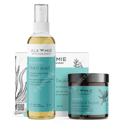 Alkmie Don't React + Dream Of Beauty ZESTAW Tonik łagodzący 150 ml + Nocna maska-krem 60 ml