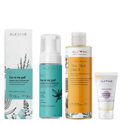 Alkmie Favorite Set ZESTAW Pianka do mycia i demakijażu twarzy 150 ml + Tonik 150 ml + Krem do rąk 50 ml