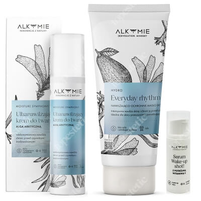 Alkmie Hydro Moisture Body And Face ZESTAW Masło do ciała 200 ml + Krem do twarzy 50 ml + Serum z potrójną witaminą C 5 ml