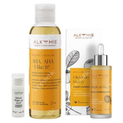Alkmie I Like My Skin ZESTAW Tonik mikrozłuszczający 150 ml + Multiwitaminowy olejek 30 ml + Serum z potrójną witaminą C 5 ml