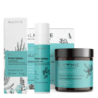 Alkmie Microbiome ZESTAW Nocna maska-krem 60 ml + Krem równoważacy 50 ml