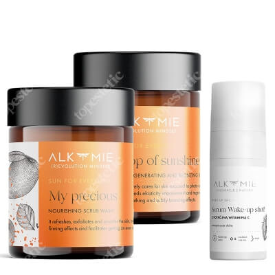 Alkmie My Suny Skin Set ZESTAW Peeling myjący 30 g + Masło regenerująco-brązujące 30 ml + Serum 15 ml