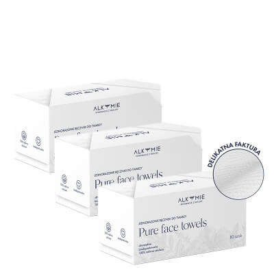 Alkmie Pure Face Towels White Box Set ZESTAW Jednorazowe ręczniki do twarzy 80 szt x 3
