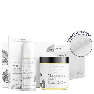 Alkmie Pure Skin ZESTAW Serum 30 ml + Maska nocna 60 ml + Jednorazowe ręczniki do twarzy 80 szt