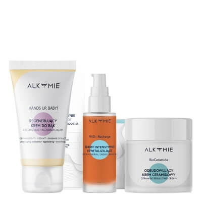 Alkmie Rebuilding Skin Set ZESTAW Serum 30 ml + Krem 50 ml + Krem do dłoni 50 ml
