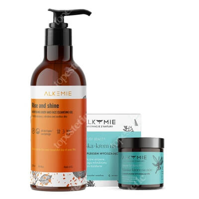 Alkmie Shine Skin ZESTAW Żel do mycia ciała i twarzy 250 ml + Wyciszająca nocna maska-krem 60 ml