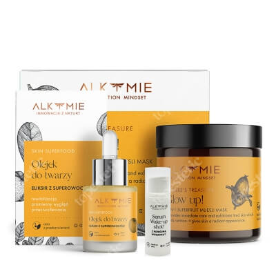 Alkmie Skin Superfood ZESTAW 2 w 1 Peeling-maska 60 ml + Multiwitaminowy olejek 15 ml + Serum z potrójną witaminą C 5 ml