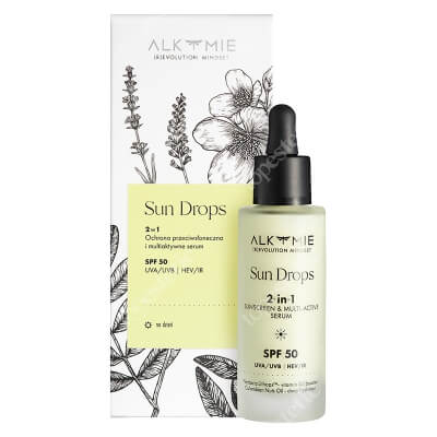 Alkmie Sun Drops SPF 50 Krople do twarzy 2 w 1 ochrona przeciwsłoneczna i multiaktywne serum 30 ml