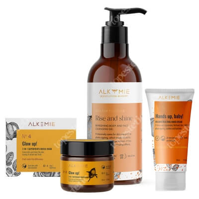 Alkmie Super Power Set ZESTAW Peeling-maska 60 ml + Żel do mycia ciała i twarzy 250 ml + Krem do dłoni 50 ml