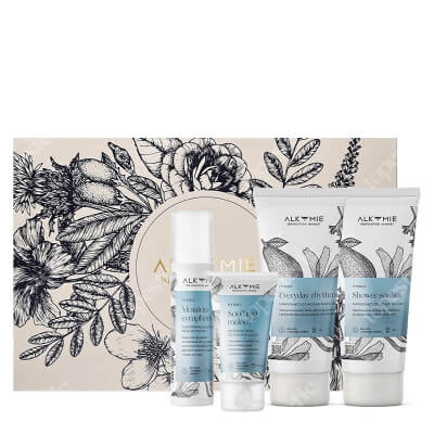 Alkmie Wholly Hydrating Set ZESTAW Krem do dłoni 50 ml + Krem do twarzy 50 ml + Żel do mycia ciała 200 ml + Masło do ciała 200 ml