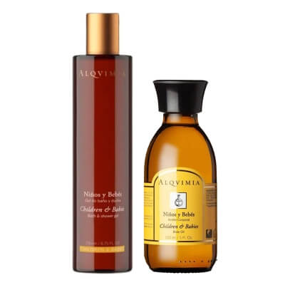Alqvimia Babies Care ZESTAW Olej do ciała dla dzieci 150 ml + Żel do kąpieli i pod prysznic dla dzieci 250 ml
