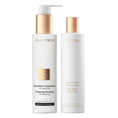 Alqvimia Clean and Tone ZESTAW Emulsja oczyszczająca 100 ml + Woda różana 100 ml