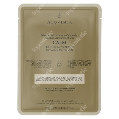 Alqvimia EB Calm Face Mask Maska z włókien bawełnianych i owocowych, łagodząca 1 szt.