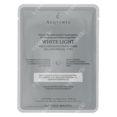 Alqvimia EB White Light Face Mask Maska z włókien bawełnianych i owocowych, rozświetlająca 1 szt.