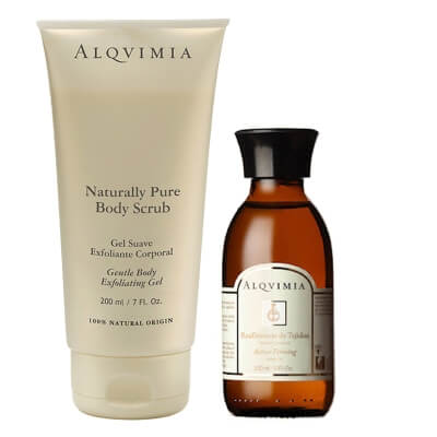 Alqvimia Healthy and Firm Body ZESTAW Naturalny peeling do ciała 200 ml + Olej do ciała, napinający, ujędrniający 150 ml