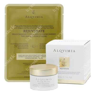Alqvimia Youth Care Set ZESTAW Maska z włókien bawełnianych i owocowych, odmładzająca 1 szt. + Regenerujący krem młodości na dzień 50 ml