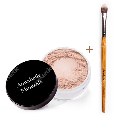 Annabelle Minerals Concealers Beige Light + Pędzelek do Korektora ZESTAW Korektor mineralny (kolor Beige Light) 4 g + Pędzelek do nakładania korektora mineralnego
