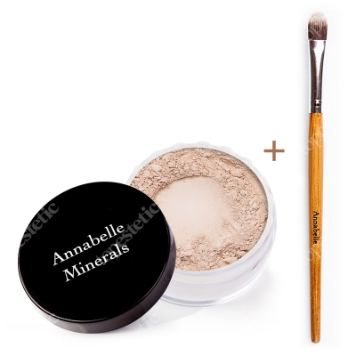 Annabelle Minerals Concealers Golden Cream + Pędzelek do Korektora ZESTAW Korektor mineralny (kolor Golden Cream) 4 g + Pędzelek do nakładania korektora mineralnego
