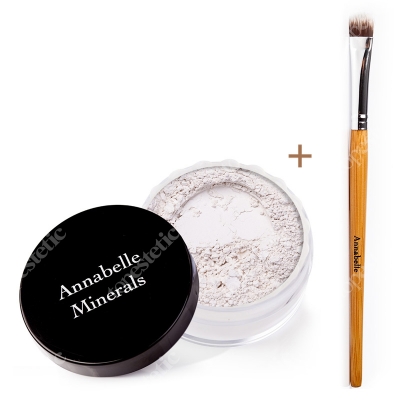 Annabelle Minerals Eyeshadows Almond Milk + Pędzelek Do Cieni ZESTAW Cień glinkowy (kolor Almond Milk) 3 g + Pędzelek do nakładania cieni mineralnych