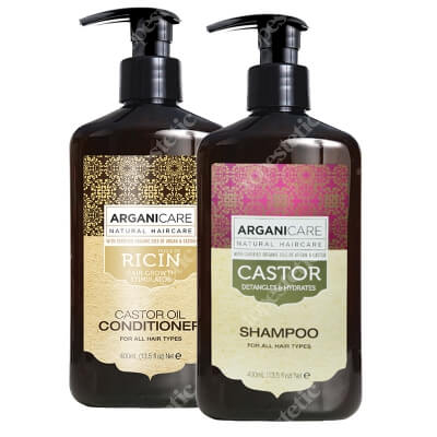 Arganicare Castor Hair Set ZESTAW Szampon stymulujący porost włosów 400 ml + Odżywka stymulująca porost włosów 400 ml