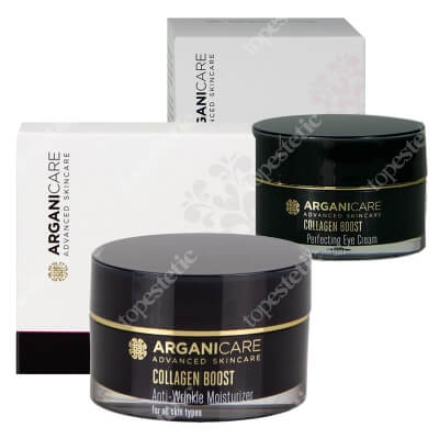 Arganicare Collagen Boost Anti Wrinkle Moisturizer + Collagen Boost Perfecting Eye Cream ZESTAW Krem przeciwzmarszczkowy 50 ml + Krem pod oczy 30 ml