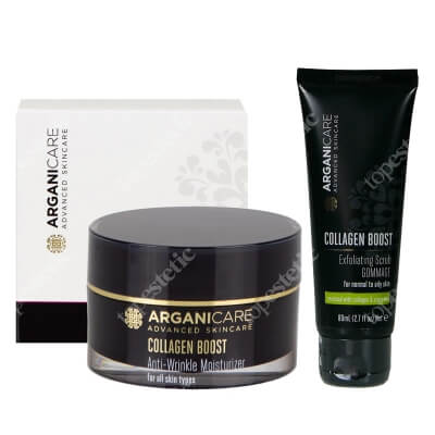 Arganicare Collagen Boost Set ZESTAW Krem przeciwzmarszczkowy 50 ml + Peeling 80 ml
