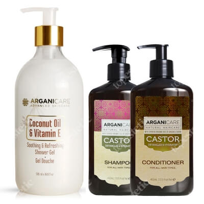Arganicare Everyday Care ZESTAW Szampon 400 ml + Odżywka  400 ml + Żel pod prysznic 500 ml