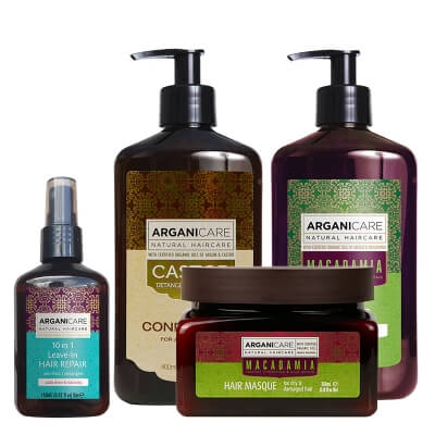 Arganicare Hair Care ZESTAW Szampon do suchych i zniszczonych włosów 400 ml + Maska nawilżająca do suchych i zniszczonych włosów 350 ml + Odbudowa i rozplątanie